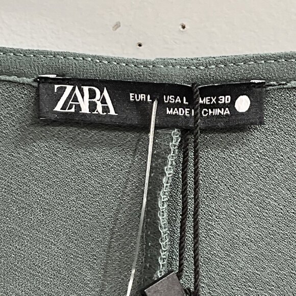 Zara Dress Womens L Gray Sheath Knit Midi Flare Sleeve Minimalist Capsule Office - Picture 4 of 11